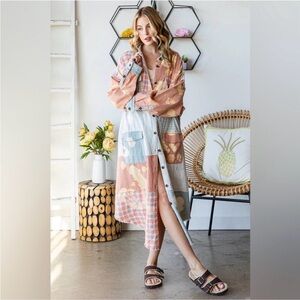 Oli & Hali Bleached Longline Shirt NEW